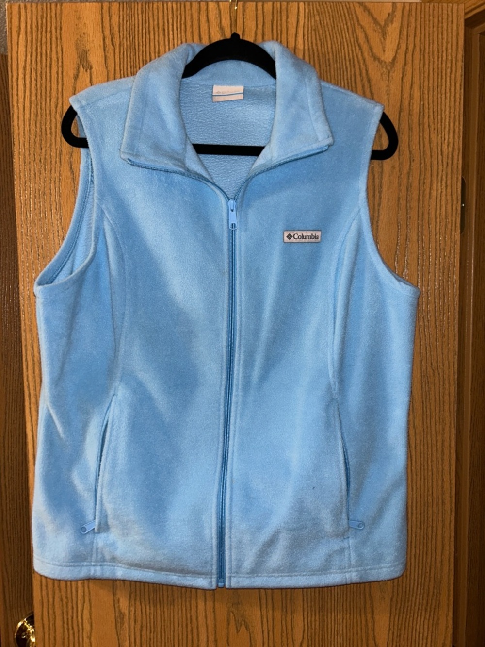 Columbia Light Blue Fleece Vest with Full Zip